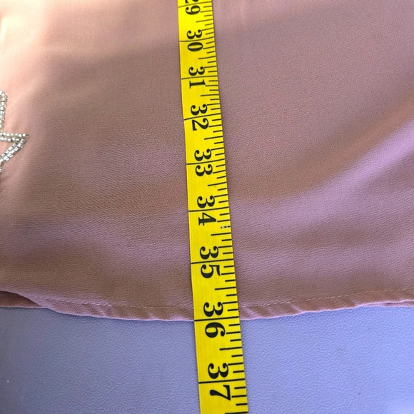 CHASER Blush Pink Beaded Star Flare Sleeves Open Back Mini Dress Size L NWT - Picture 11 of 11